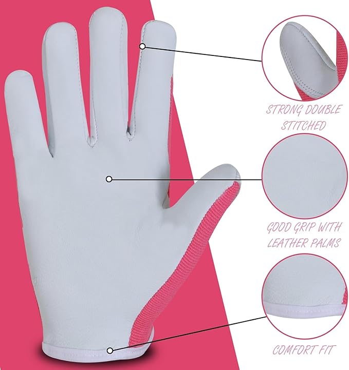 SAWANS Leather Gardening Gloves for Women/Men Ladies Working Gloves Thorn Proof Rigger Garden Gloves Safety work gloves