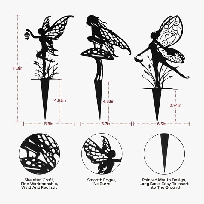 Decorative Garden Stakes, Fairy Garden Statues for Home and Garden (24)
