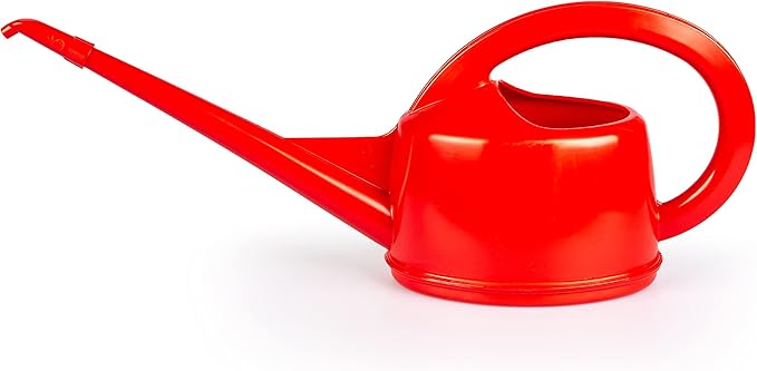 Consolidated Plastics Durable Swiss Watering Can with UV Protection, Ergonomic Handle for Indoor/Outdoor Gardening, Made in Switzerland (2 Liter) (Red)