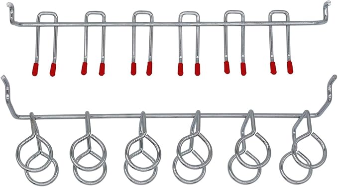 165pcs Metal Hanging Organizer Set, Waterproof Hooks and Storage Boxes for 1-inch Gutter Spacing, Tool Hanging Kit with Hammer, Brush, Drill, Screw for Garage, Warehouse, Garden Use
