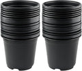 KINGLAKE 100 Pcs 6" Plastic Plants Nursery Pots Seedlings Flower Plant Container Seed Starting Pots Black