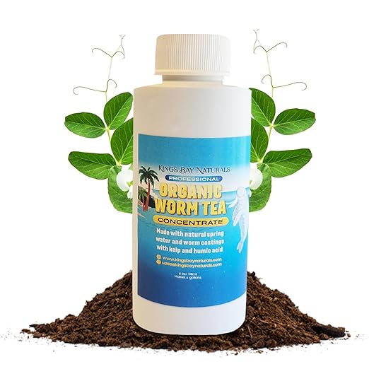 Organic Worm Tea Concentrate – 8 oz Liquid Fertilizer with Kelp & Humic Acid – Compost & Bokashi Booster – 100% Natural Worm Casting Tea for Indoor & Outdoor Plants, Vegetables, Flowers & Trees