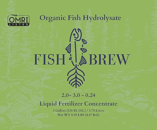 Organic Fish Hydrolysate Fertilizer, 2.0-3.0-0.24 NPK, Liquid Plant Food (1 Gallon)