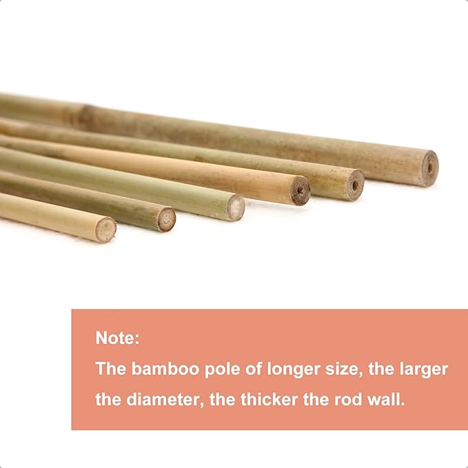 Bamboo Stakes 2FT Garden Stakes Plant Stakes for Indoor Potted Climbing Plants Poles Sticks Support Peppers Orchid Daffodils 30 Pack