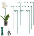Kingsyard 16 Inch Plant Support Stakes - 10 Pack, 4.5mm Thick All Metal Garden Plant Stakes for Outdoor Plants Single Stem Flowers Dahlia Lily Rose Peony Hydrangea Tomatoes Sunflower Gladiolus
