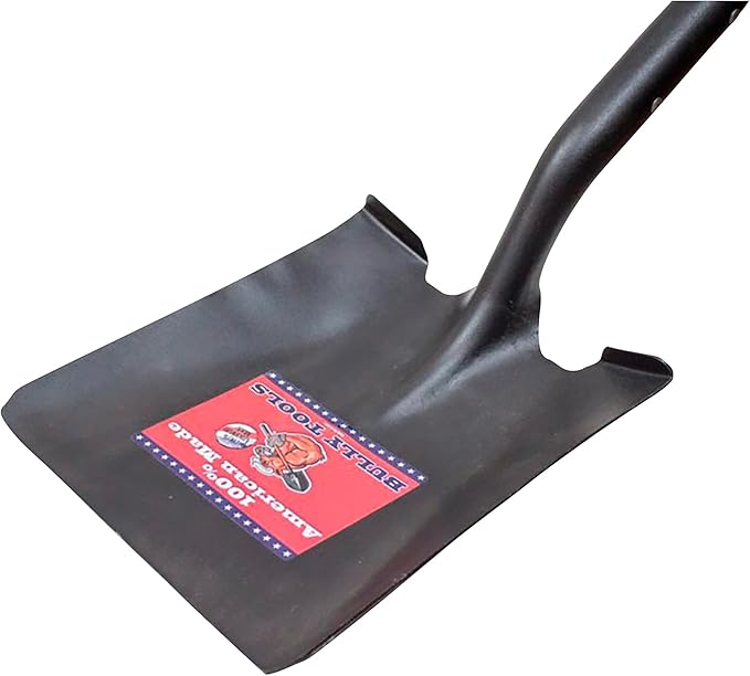 Bully Tools Square Point Shovel – Heavy Duty 14-Gauge Steel Metal Tool with D-Grip Fiberglass Handle for Landscaping, Digging, Soil Moving, Cleanup Job & Yard Projects - 100% Made in The USA, 46-Inch