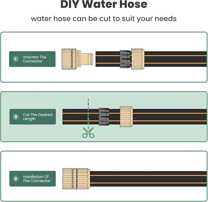 Giraffe Hybrid Leader Hose 5/8" x 6ft, Custom Length, NO Kink, Flexible, Leakproof Water Hose with Male to Female Fittings, 600 Burst PSI