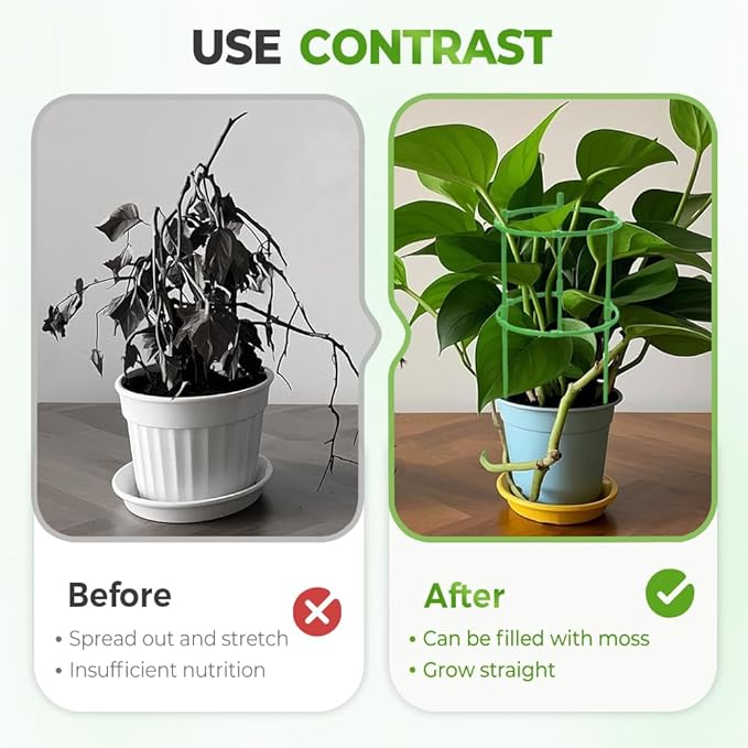 Plant Support Cage, Adjustable Height Garden Stakes for Tomato, Peony, Hydrangea, Snake Plant, Upgraded Thickened Half-Round Plant Supports for Indoor Outdoor Climbing Vegetables & Flowers (5)