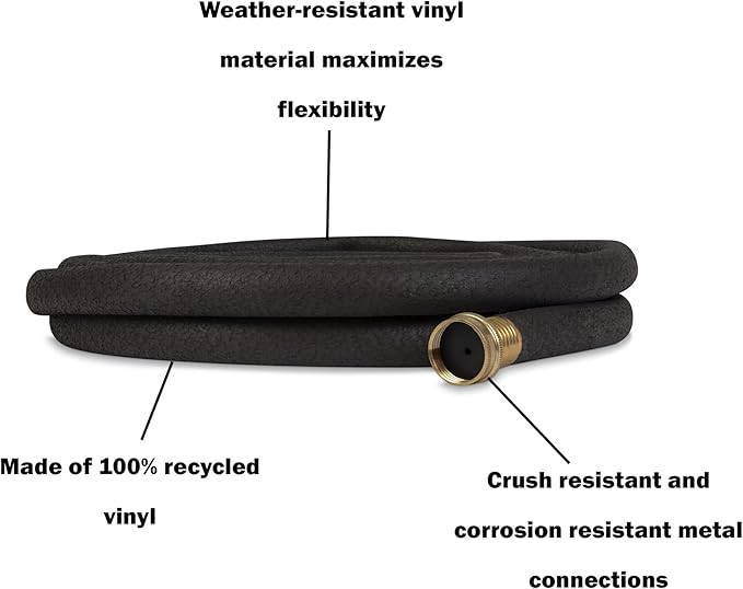 Gilmour 5/8" x 25' Round Weeper Soaker Hose for Garden Beds, Drip Irrigation Outdoor Hose, Flexible Garden Hose for Vegetable Gardens, Flower Beds, Lawns, and Orchards