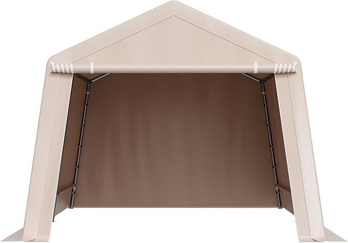 VEVOR 10x15 ft Instant Garage Portable Carport Car Canopy, Outdoor Portable Storage Shed with Roll-up Zipper Door and Ventilated Windows for Cars, Garden Tools