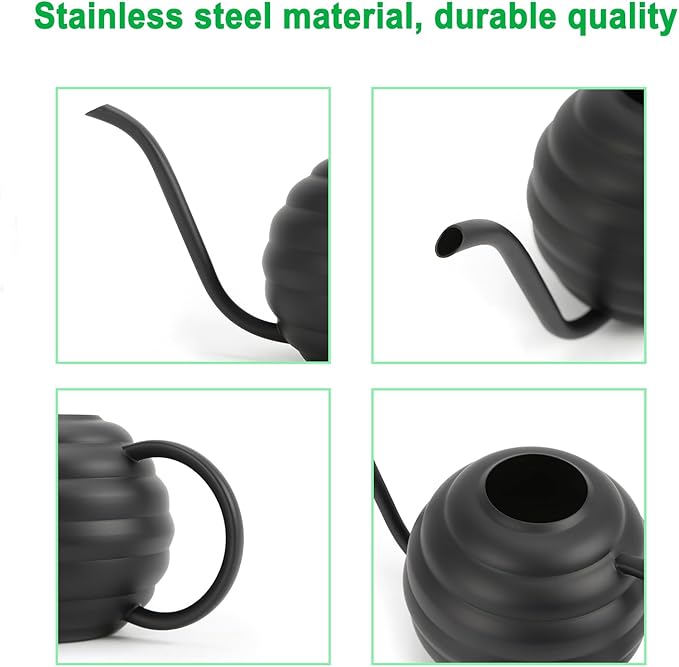 Plant Watering Bottle, 400ml/14oz, Retro Style Watering Can, Matte, Frosted (Black)