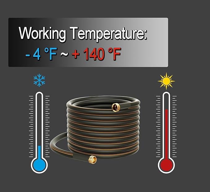 Atlantic Heavy Duty Garden Hose 5/8 Inch x 1 ft Black, Short Connection Leader Hose (1 Foot)
