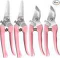 Garden Scissor for Plant, 4 Pcs Floral Scissors, Tip Pruning Shears Bulk for Cutting Flowers, Bonsai, Fruits and Trimming Plants(Pink)