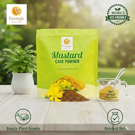 Mustard Oil Cake Powder – All-Purpose Natural Fertilizer for Flowers, Vegetables, Herbs, Fruit Trees & Plants – Natural Cold-Pressed Plant Food and Soil Conditioner – Booster for Lush Growth (3 lb)