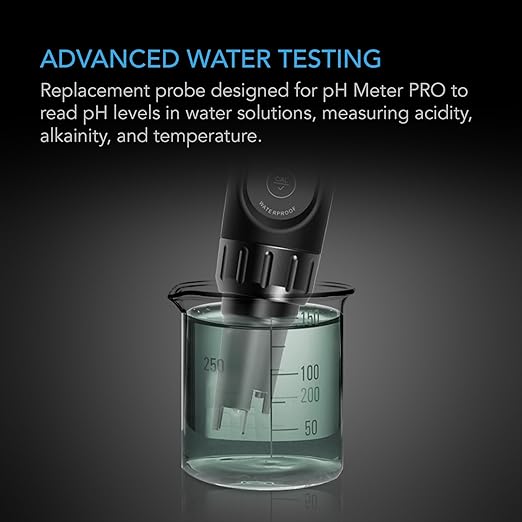 AC Infinity Replacement Probe for Hydroponic Meter PRO Kit, Measures Acidity, Alkalinity, Temperature, EC, TDS, & Salinity with ±0.01 pH Accuracy, Water Hydroponics Plants, Gardening, Aquariums, Pools