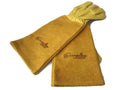 Rose Pruning Gloves for Men and Women - Thorn Proof Goatskin Leather Gardening Gloves with Gauntlet (Medium, Yellow)