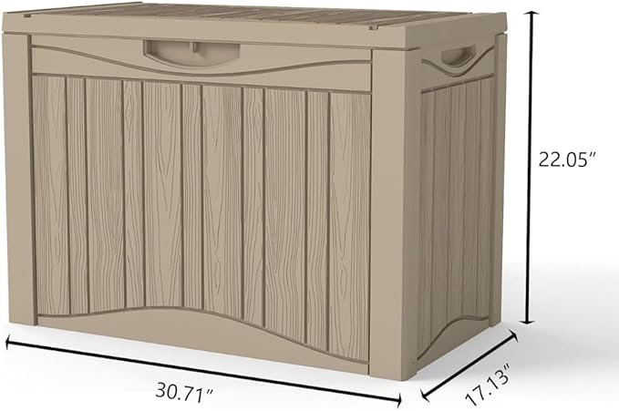 50 Gallon Resin Deck Box, Waterproof Outdoor Storage Box for Patio Furniture Accessories, Garden Tools, Indoor Storage for Cushion, Grey