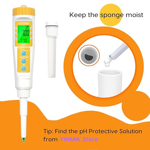 YINMIK pH Meter Replacement Probe, New Spear Tip pH Electrode for Food pH Meter, Digital pH Sensor for Food and Semi-Solid pH Tester