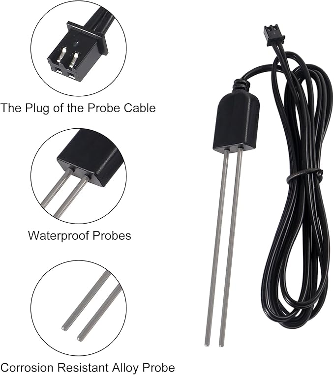 Soil Moisture Sensor, Icstation Humidity Detector, with Corrosion Resistant Probe, Digital Analog Signal Output for Arduino Raspberry Pi Garden Automatic Watering System (4Sets)