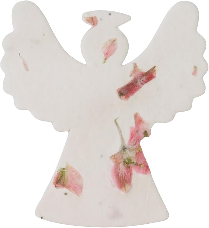 Plantable Wildflower Seed Paper - 24pcs Pink Angel-Shaped for Funeral Favors, Memorial Gifts, & Sympathy Gifts for Loss of Father and Mother