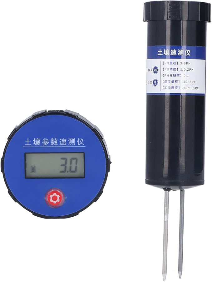 NPK Soil Tester, LCD Digital Display PH Rapid Tester Needle Probe Design Good Resistance High Measurement Accuracy for Agriculture
