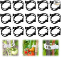 Secured Plastic Plant Clip, 2025 New Garden Plant Support Clips for Climbing Plants, Plastic Trellis Clips Tomato Grape Vine Vegetables Plant Fixing Clips (50, Black)