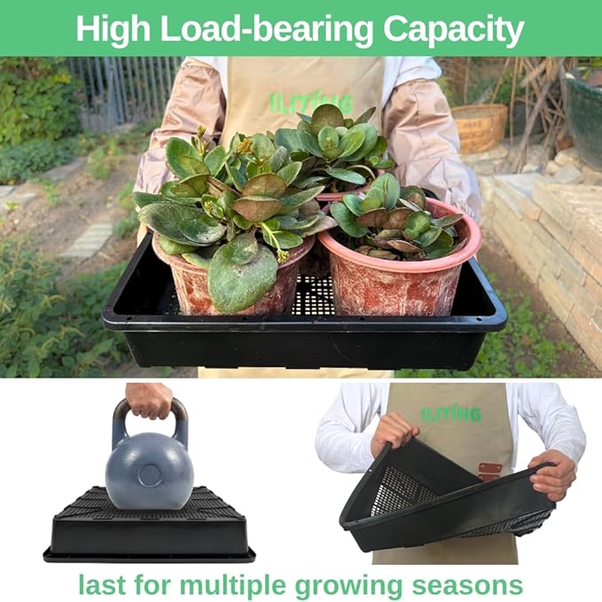 Soil Blocking Trays 15x12inch Mesh Tray 10 Pack Seed Starter Tray Mesh Bottom Trays for Soil Blocks, Seedling, Microgreen, Wheatgrass