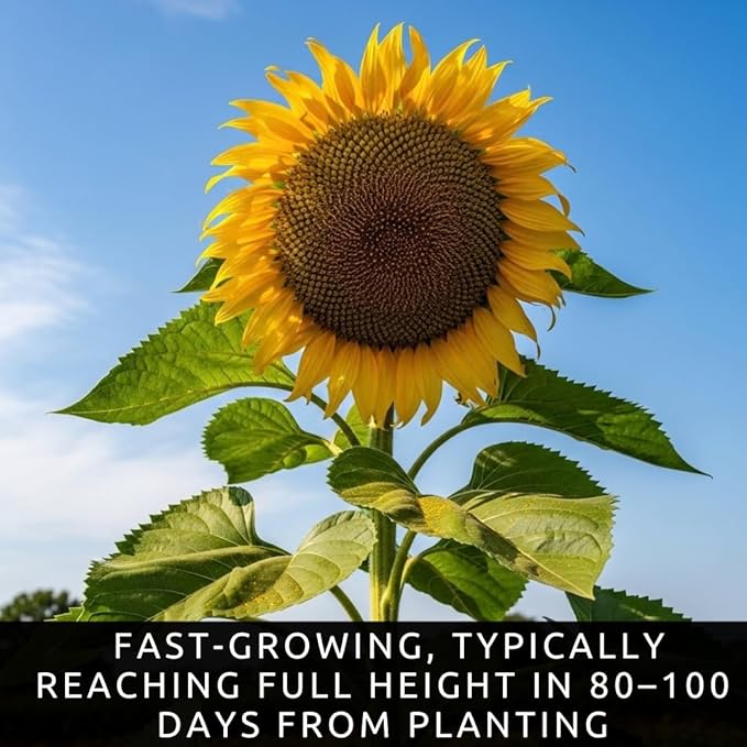 Skyscraper Sunflower Seeds – 20 Seeds, Rare Giant Variety – Grows 15–20 Feet Tall – Exotic, Tall Garden Sunflowers – Pollinator-Friendly