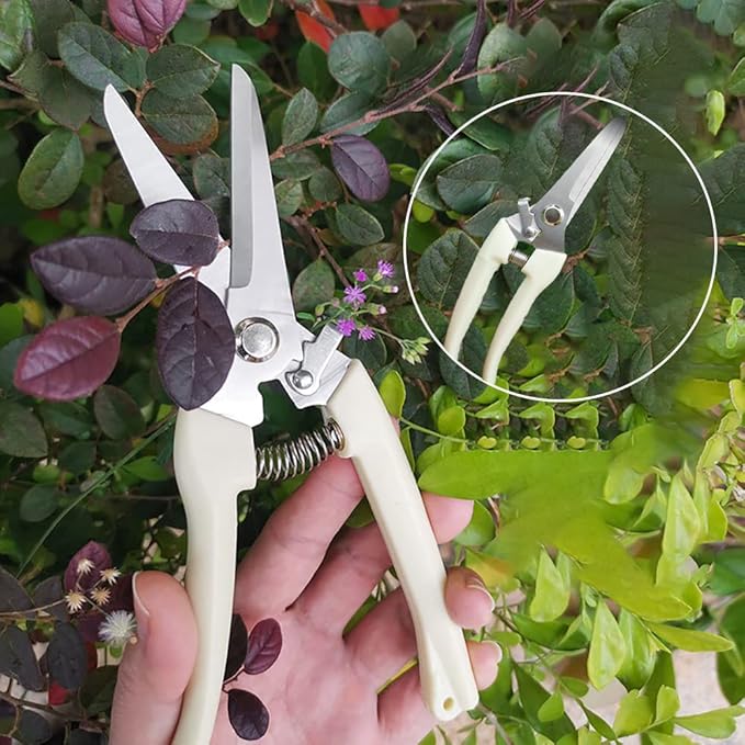 2 Pcs Garden Shears, Pruning Scissors Gardening Pruner Cutters Plant Cutting Scissors Trimmers Secateurs for Gardening Shears, Garden Scissors Heavy Duty Hand Pruners