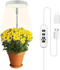 WaterRebirth 3.5 inch LED Grow Light for Indoor Plants, Full Spectrum Halo Plant Light with 3/9/12H Auto Timer, 10-Level Dimmable, Height Adjustable for Tall Plants