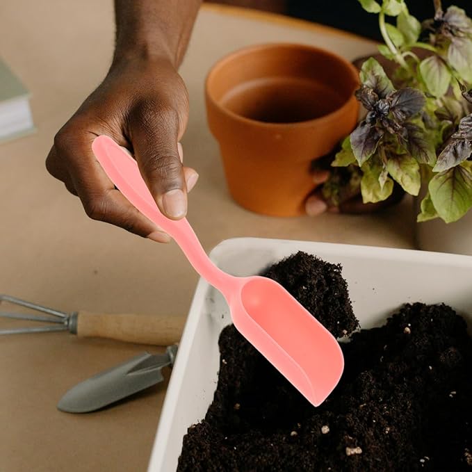 Sosoport Portable Soil Scoop Lightweight Gardening Shovel Mini Planting Spatula for Flowers Garden Beds Easy Carry and Storage 5.90X1.96X1.18In