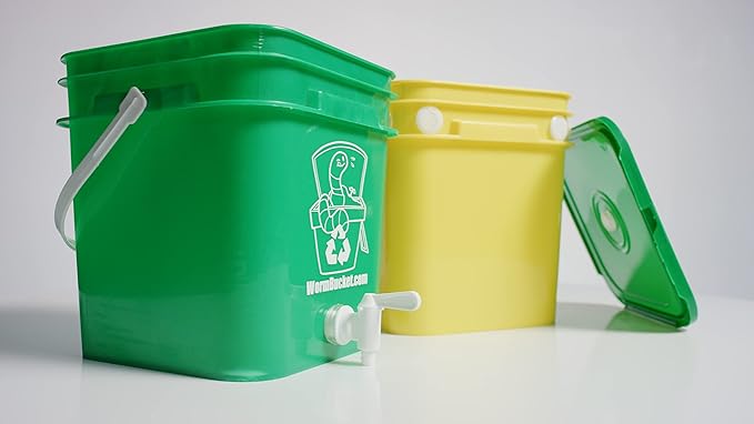 Worm Bucket Indoor Composting Starter Kit – Compact Worm Farm for Classrooms, Homeschool, and Apartments – STEM Project - Make Organic Worm Castings & Worm Tea