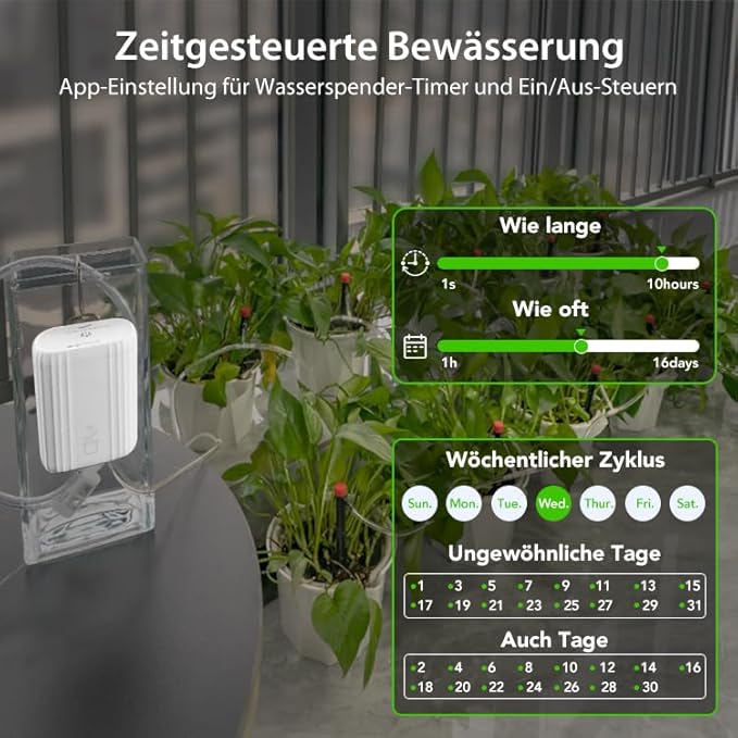 Haozee Automatic Irrigation System,Automatic Irrigation for Garden, Balcony Plants, Pot Plants Outdoor,Drip Irrigation Set for Up to 10 Pot Plants