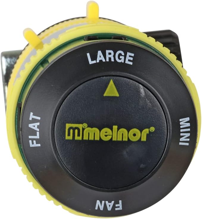Melnor 65404AMZ Turbo Rotary Sprinkler on Step Spike, 4-Pattern, QuickConnect Product Adapter, Green, Yellow