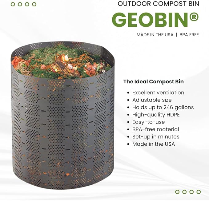 Geobin Compost Bin - 246 Gallon, Expandable, Easy Assembly, Made in The USA, Outdoor & Backyard Composter