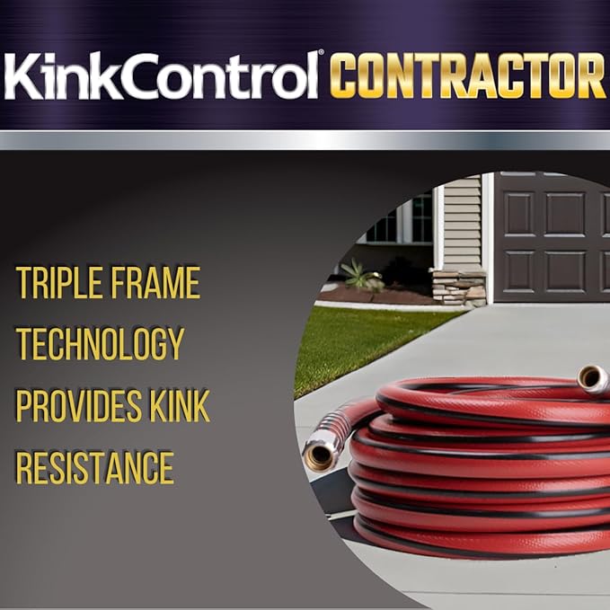 Kink Control Contractor Grade Hose with High Burst Strength, Spring Coil and Crush Resistant Couplings, Made in the USA 3/4 x 50 ft