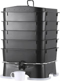 The Original VermiHut® Plus 5-Tray Worm Composter – Black | Indoor & Outdoor Vermicomposting Bin | Sustainable Design for Food Waste Recycling