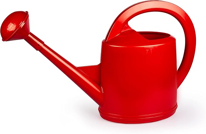 Consolidated Plastics Durable Swiss Watering Can with UV Protection, Ergonomic Handle for Indoor/Outdoor Gardening, Made in Switzerland (7 Liter, Red)