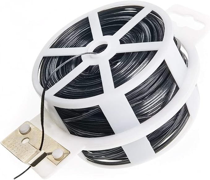 BEADNOVA Twist Tie 328 Feet (100m) Bread Ties Gardening Ties Black Plant Ties Multipurpose Plastic Coated Plant Twist Tie with Cutter for Potted Plants Garden Office and Home