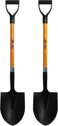 Ashman Heavy-Duty Digging Shovel (2 Pack) with Trenching Blade and 41-Inch Comfortable Handle - Ideal for Garden, Landscaping, Construction, and Masonry - Perfect for Digging Soil, Dirt, and Gravel.