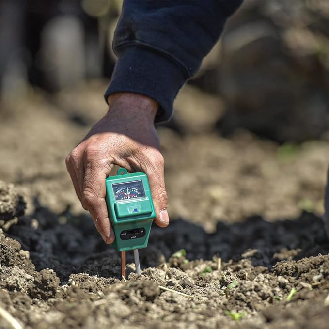Evolved Habitats Evolved Harvest pH Meter - Reliable Easy-to-Use Moisture/Acidity/Alkalinity/Sunlight Content Soil Test Meter