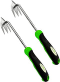 Garden Guru Root Weeder Tool with Ergonomic Handle - Stainless Steel Weed Puller for Planting, Weeding, Flower and Vegetable Care in Lawn Garden Yard | Rust Resistant (2 Pack)