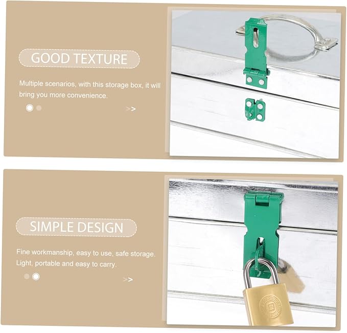 Garden Tool Storage Box Portable Iron Case Handle Lock Capacity Organizer for Gardening Tools Easy to Carry Lightweight for Home Outdoor Use