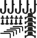 21 Pcs Storage Shed Tool Hooks Compatible with Suncast Shed Accessories, Heavy Duty ABS Shed Organizer for Garden Tools, Ladders and Hoses, Replacement for Craftsman and Lifetime Sheds