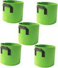 Luxshiny 5pcs 10-Gallon Felt Plant Growing Bags with Handles, Non-Woven Fabric Vegetable Planters for Indoor and Outdoor Gardening, Thickened Portable Planting Containers for Fruits