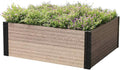 Everbloom Deep-Root Raised Garden Bed, 36"x38"x14",Composite Wood Plastic Planter Box Outdoor, Easy Assembly Brown Rectangle Planter for Vegetables Flowers Herbs,Backyard/Patio/Garden