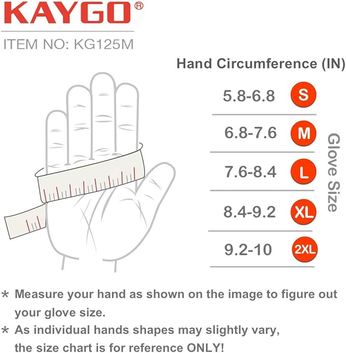 KAYGO Work Gloves For Men, KG125M Mechanic Utility Work Gloves for All Purpose, Excellent Grip, Heavy Duty, Improved Dexterity, Touch Screen, 2X-Large