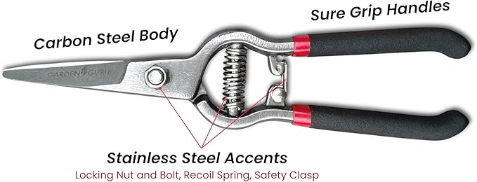 Garden Guru Classic Bypass Pruning Shears Clippers – Heavy Duty Forged Steel Pruners – Non Slip Comfort Grips – Cuts up to 1” Diameter – Professional Straight Pruners for Gardening - 1 Case (60 Pcs)
