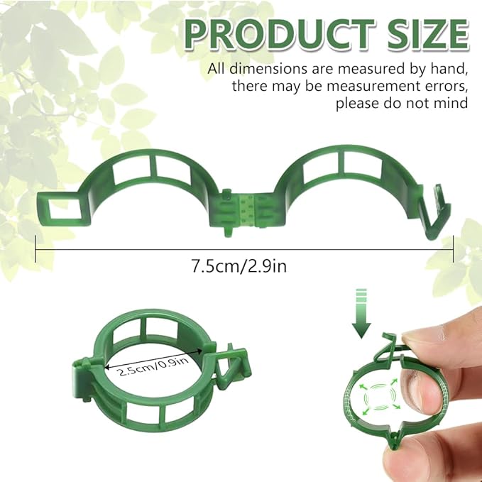 Plant Support Clips, Reusable Plastic Plant Clips for Securing Plants, Garden Clips for Climbing Plants, Plant Fixing Clips for Tomato, Grape and Vine Vegetables (50, White)