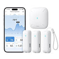 X-Sense 2.0 Indoor WiFi Hygrometer Thermometer, Hygrometer Indoor Humidity with App Control, Temperature Sensor for House, Gardening, Data Storage Export at No Charge, 3 Sensors & 1 Base Station
